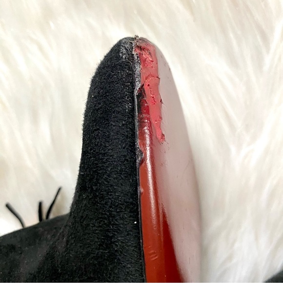 ‼️DROP‼️ GUCCI Black Booties Suede tassel fringe & Gold embellished zipper boots - Picture 8 of 15